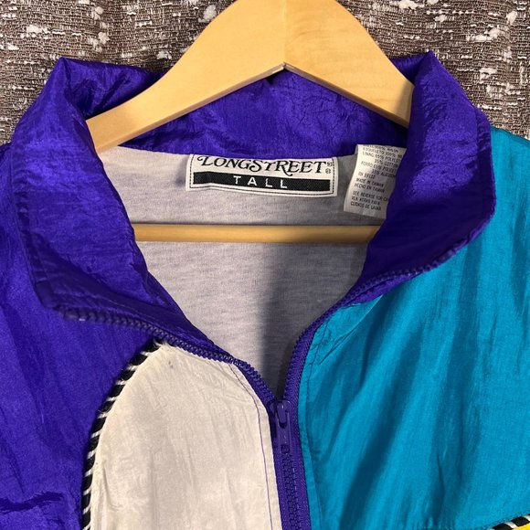 Longstreet Retro Color Block Windbreaker Track Jacket (See Description) - Picture 4 of 6